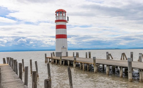 Lighthouse, Podersdorf, Lake Neusiedl, Lake, jetty, Austria, Europe