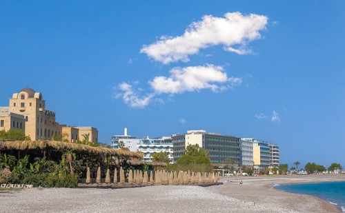 Elli Beach, town beach, Rhodes, Dodecanese archipelago, Greek islands, Greece, Europe