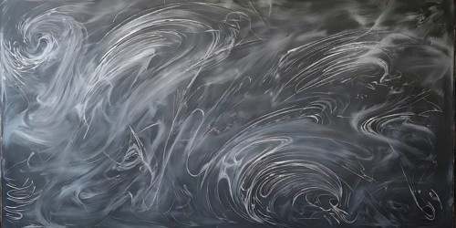 Marble textured grey chalkboard as illustration background, AI generated