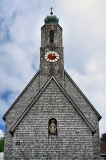 Church with shingle facade, Swabia, Bavaria, Germany, Europe