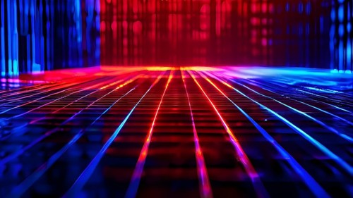 AI generated laser lines intertwining intersecting overlapping each other