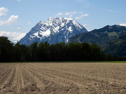 Arable land, behind the Grimming, near Irdning, Ennstal, Styria, Austria, Europe