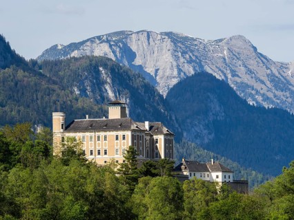 Evening light, Trautenfels Castle, near Irdning, Ennstal, Styria
