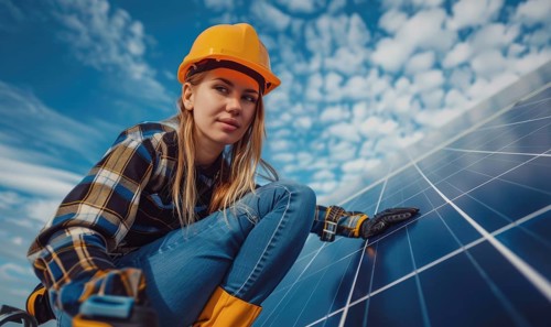 Solar panel installation demonstration AI generated