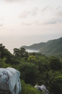 View of a Beech on the famous island and paradise for diving Ko Tao in Thailand. Taken at sunrise