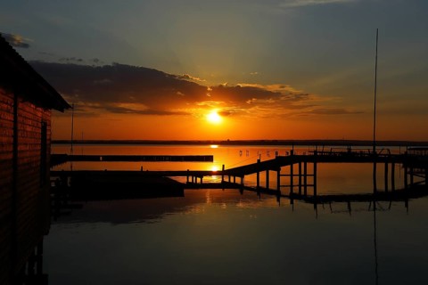 Evening at Lake Duemmer, sunset, sunset, silence, vastness, tranquillity, water, inland lake,