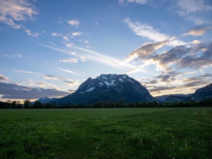Cloudy mood over the Grimming, near Irdning, Ennstal, Styria, Austria, Europe