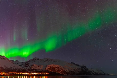 Northern Lights in the Lyngenfjord, Norway, Europe