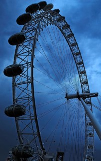Ferris wheel, the London Eye in the evening, London, England, Great Britain