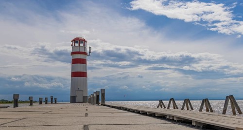 Lighthouse, Podersdorf, Lake Neusiedl, Lake, jetty, Austria, Europe