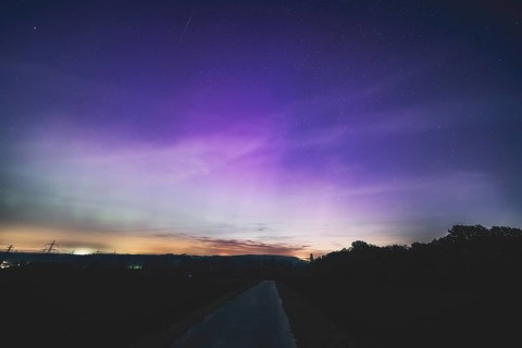 Aurora Borealis, Gruiten, Haan, North Rhine-Westphalia, Germany, Europe
