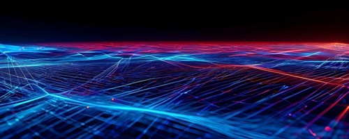 AI generated laser lines intertwining intersecting overlapping each other