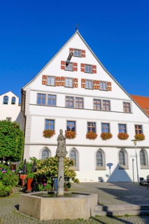 St Augustine's Fountain, Riedlingen, Swabian Alb, Upper Danube, Upper Swabia, Swabia,