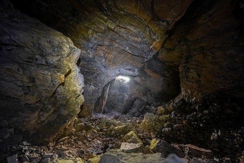 Obstans ice cave in Alta Pusteria, Carnic Alps, East Tyrol, Austria, Europe