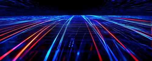 AI generated laser lines intertwining intersecting overlapping each other