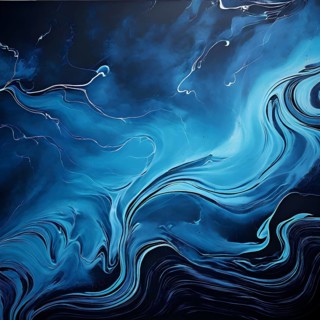 Marble textured blue chalkboard as illustration background, AI generated