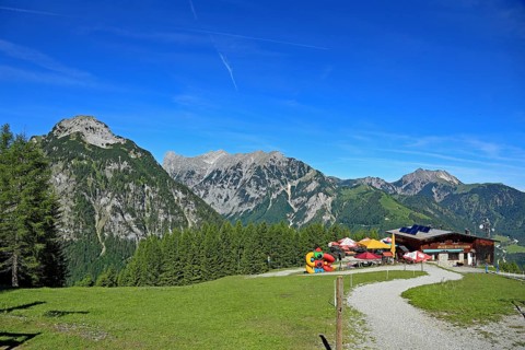 Alpengasthaus Karwendel in Pertisau next to the mountain station of the Karwendel cable car above