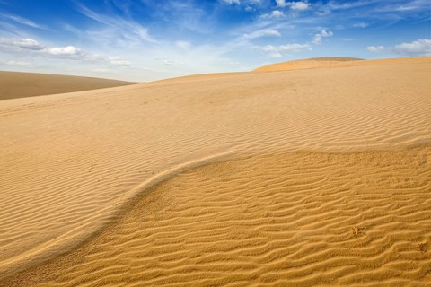 White sand dunes on sunrise, Mui Ne, Vietnam, Asia