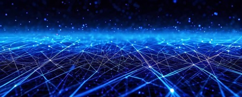 AI generated laser lines intertwining intersecting overlapping each other