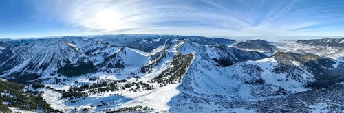 Ski tourers ascending the Aiplspitz, Mangfall mountains, Bavarian Prealps, Bavaria, Tyrol, Germany,