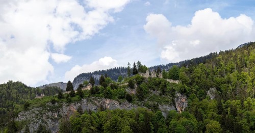 Wolkenstein castle ruins, near Woerschach, Ennstal, Styria, Austria, Europe