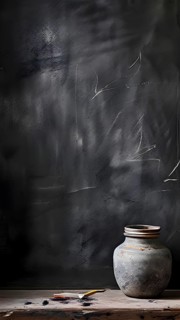 Marble textured grey chalkboard as illustration background, AI generated