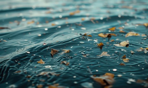 Plastic bags floating in the ocean water, environment and ecology AI generated