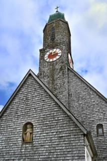 Church with shingle facade, Swabia, Bavaria, Germany, Europe