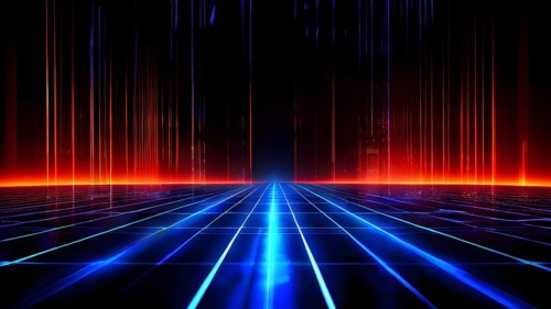 AI generated laser lines intertwining intersecting overlapping each other