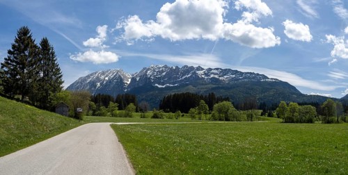 Salzkammergut cycle path, behind the Grimming, panoramic view, near Bad Mitterndorf, Styria,