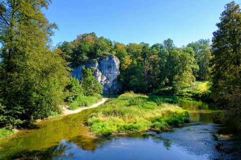 Amalienfelsen on the Danube, Fuerstlicher Park Inzigkofen near Sigmaringen, Upper Danube Valley,