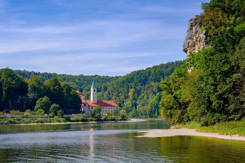 Weltenburg Monastery on the Danube, Danube Gorge, Weltenburger Enge, Gorge, Upper Jura, Weltenburg,