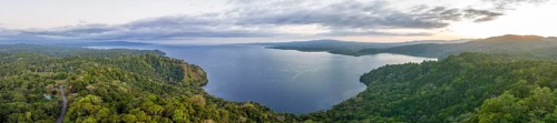 Aerial view, South Pacific and rainforest, Osa Peninsula, Punterenas Province, Costa Rica, Central