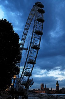 Ferris wheel, the London Eye in the evening, London, England, Great Britain