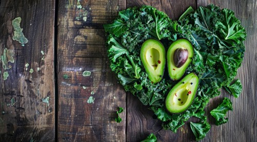 Nutritious vegetable kale salad leaves that provide big health benefits, AI generated