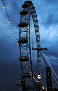 The illuminated Ferris wheel, London Eye at night, London, England, Great Britain