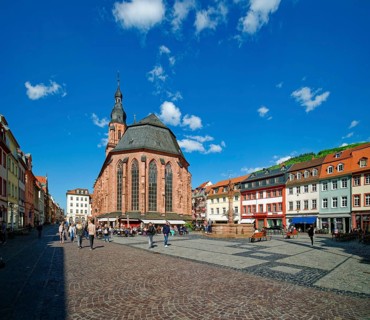 Church of the Holy Spirit on the market square, Old Town of Heidelberg, Baden-Wuerttemberg,