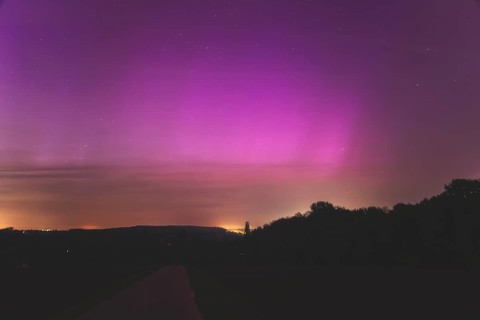 Aurora Borealis, Gruiten, Haan, North Rhine-Westphalia, Germany, Europe