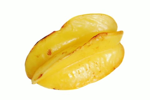Star fruit or carambola (Averrhoa carambola), fruit on a white background