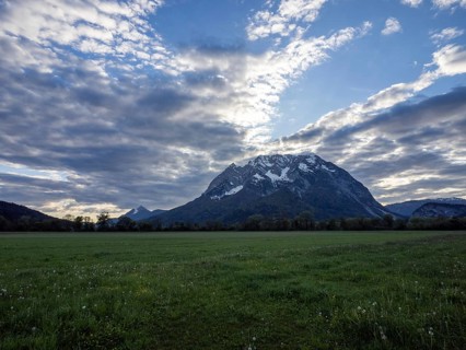Cloudy mood over the Grimming, near Irdning, Ennstal, Styria, Austria, Europe