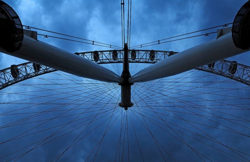 Ferris wheel, the London Eye in the evening, London, England, Great Britain