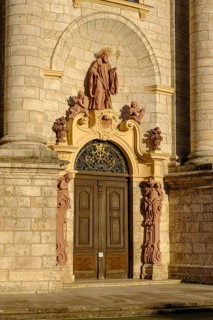 West facade, Zwiefalten Abbey, Zwiefalten Minster, Swabian Alb, Dobel Valley, Upper Swabia, Swabia,