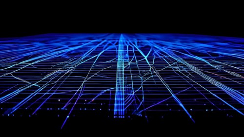 AI generated laser lines intertwining intersecting overlapping each other