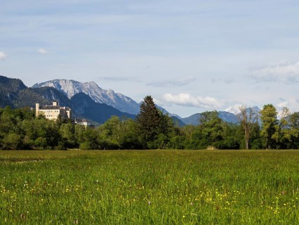 Evening light, Trautenfels Castle, near Irdning, Ennstal, Styria