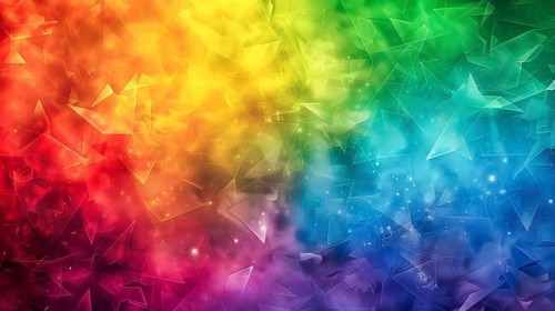 A colorful background featuring the rainbow colors of the LGBT flag, composed of various shapes and