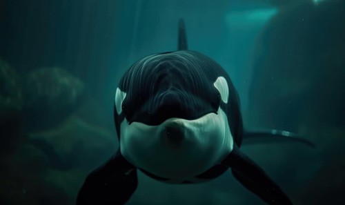Orca whale swimming in its natural habitat AI generated