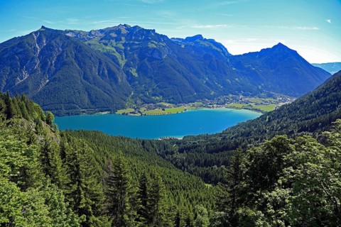 Achensee, view of Maurach, Tyrol, Austria, Europe