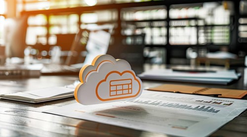 Cloud services concept and server farm supporting SAS cloud applications for enterprise clients, AI