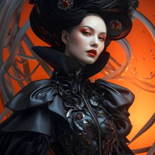 AI generated surreal fashion and beauty portrait poster collage with random weird subjects