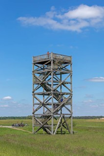 Elbe cycle path, Mahnkenwerder observation tower near Boizenburg, Mecklenburg-Western Pomerania,